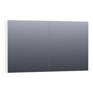 saniclass plain spiegelkast 120x70x15cm 2 links rechtsdraaiende spiegeldeuren mdf mat wit sw393077