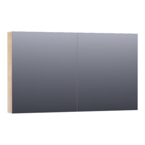 Saniclass Plain Spiegelkast - 120x70x15cm - 2 links/rechtsdraaiende spiegeldeuren - MFC - legno calore SK-PL120LC