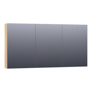 saniclass plain spiegelkast 140x70x15cm 3 links en rechtsdraaiende spiegeldeuren hout grey oak sw392935