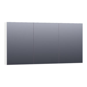 saniclass plain spiegelkast 140x70x15cm 3 links en rechtsdraaiende spiegeldeuren mdf mat wit sw392990