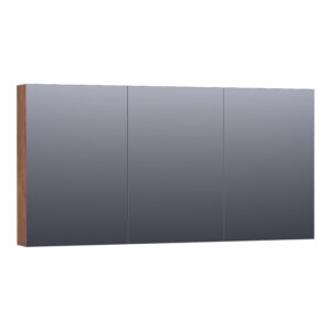 Saniclass Plain Spiegelkast - 140x70x15cm - 3 links- en rechtsdraaiende spiegeldeuren MFC - viking shield SK-PL140VS