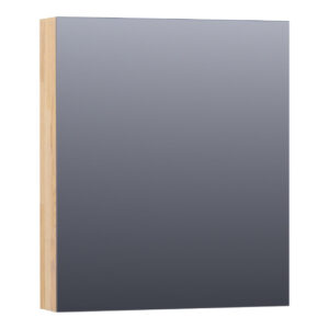 Saniclass Plain Spiegelkast - 60x70x15cm - 1 rechtsdraaiende spiegeldeur - hout - grey oak SK-PL60RGO