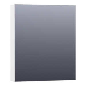 Saniclass Plain Spiegelkast - 60x70x15cm - 1 rechtsdraaiende spiegeldeur - MDF - mat wit SK-PL60RMW