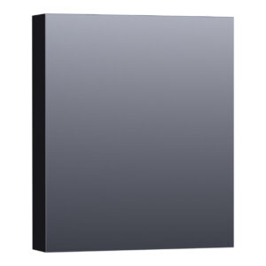 Saniclass Plain Spiegelkast - 60x70x15cm - 1 rechtsdraaiende spiegeldeur - MDF - mat zwart SK-PL60RMZ