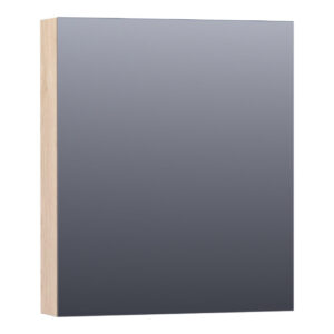 saniclass plain spiegelkast 60x70x15cm 1 rechtsdraaiende spiegeldeur mfc legno calore sw392968