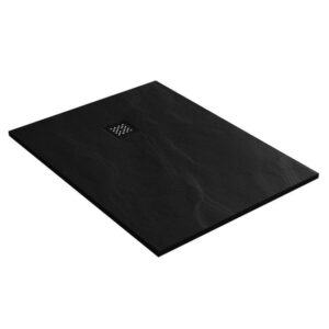 saniclass relievo crag douchebak 90x120cm antislip antibacterieel mineraalmarmer mat zwart sw543409