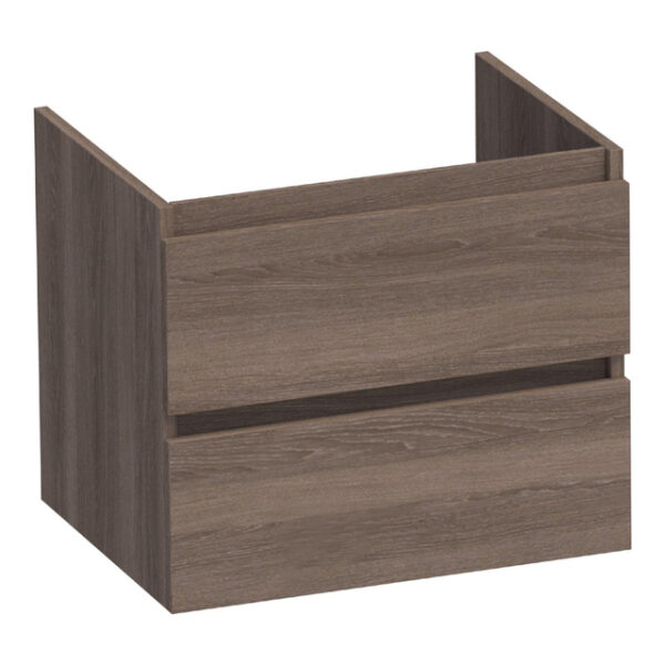 Saniclass Solution Wastafelonderkast - 60x46x50cm - 2 softclose greeploze lades - 1 sifonuitsparing - MFC - legno viola 1891