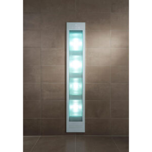 Sunshower Deluxe White - 32x187x16cm - UV- en infrarood - inbouw - full body - 2000watt - aluminium wit 80015