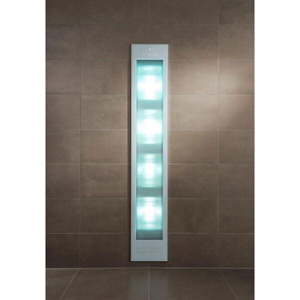 sunshower deluxe white 32x187x16cm uv en infrarood inbouw full body 2000watt aluminium wit sw719915