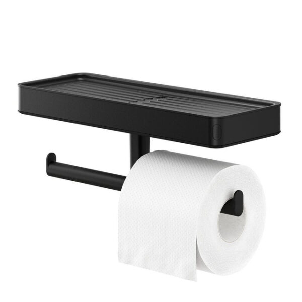 tiger carv toiletrolhouder met planchet zwart sw771744