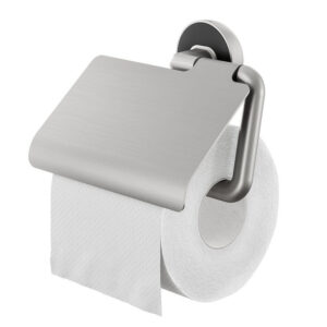 tiger cooper toiletrolhouder met klep rvs geborsteld zwart sw771735