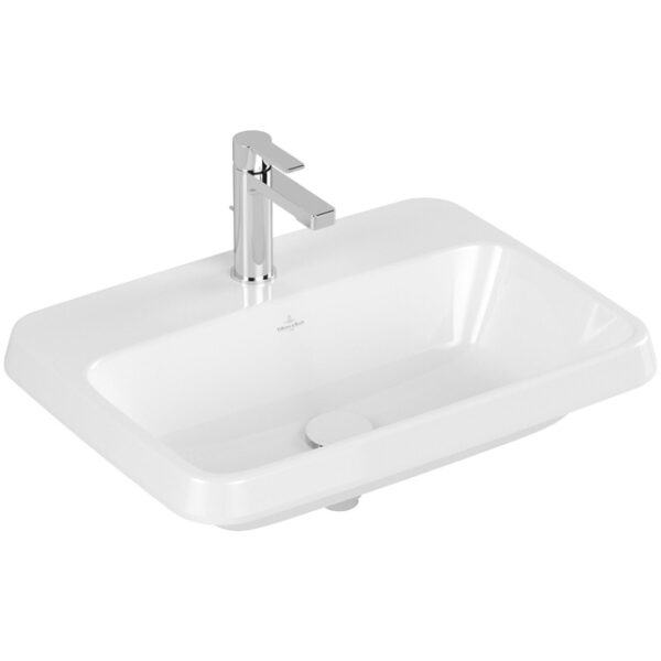 Villeroy & Boch Architectura inbouwwastafel 60x45x17cm Rechthoek 1 kraangat zonder overloopgat Wit Alpin glans Ceramic 5A676101