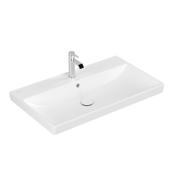 villeroy boch avento meubelwastafel 80x47cm met overloop ceramic stone white sw448405