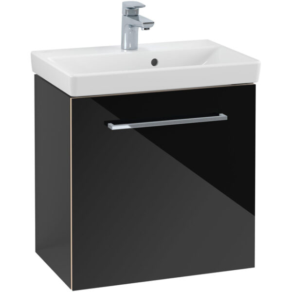 villeroy boch avento wastafelonderkast 52.6x51.4cm 1 linksdraaiende deur crystal black sw479476