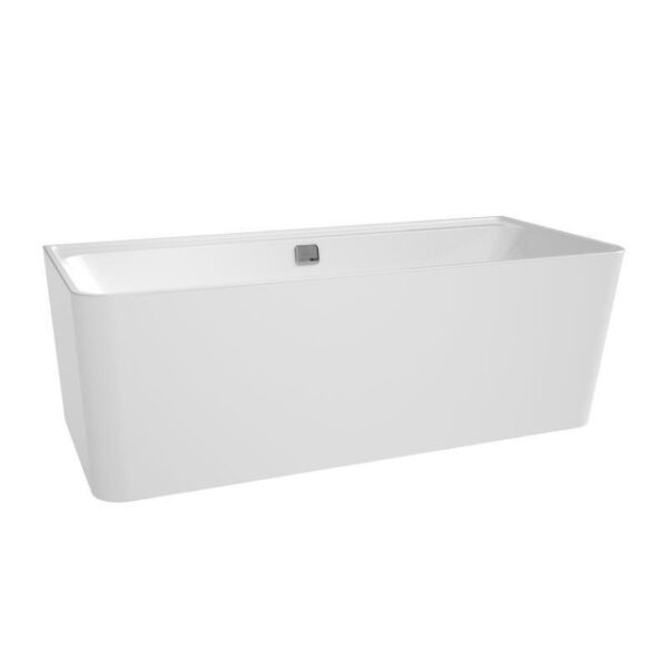 Villeroy & Boch Collaro half vrijstaand half vrijstaand bad 180x80cm rechthoek overloop chroom Acryl Glans Wit UBA180COR9CS00VD01