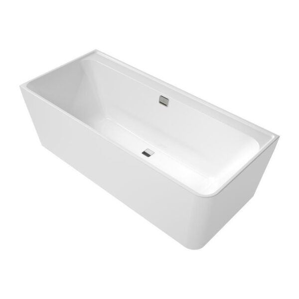 Villeroy & Boch Collaro half vrijstaand hoekbad 180x80cm rechthoek hoek links overloop chroom Acryl Glans Wit UBA180COR9CL00VD01