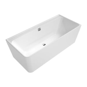 Villeroy & Boch Collaro half vrijstaand hoekbad 180x80cm rechthoek hoek rechts overloop chroom Acryl Glans Wit UBA180COR9CR00VD01