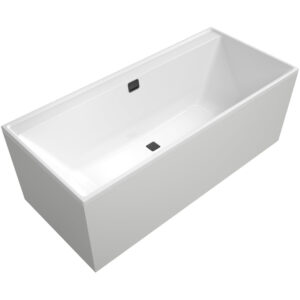 Villeroy & Boch Collaro inbouwbad rechthoek 180x80cm zwarte afvoerplug en mat wit UBA180COR2NV-01