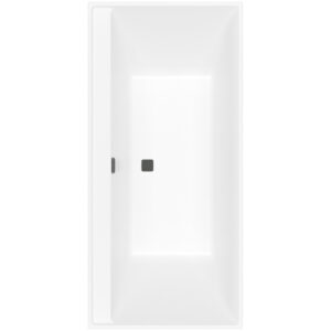 Villeroy & Boch Collaro kunststof inbouw duobad acryl rechthoekig 190x90x47cm mat zwart/stone white UBA199COR2NVRW UBA199COR2NV-RW