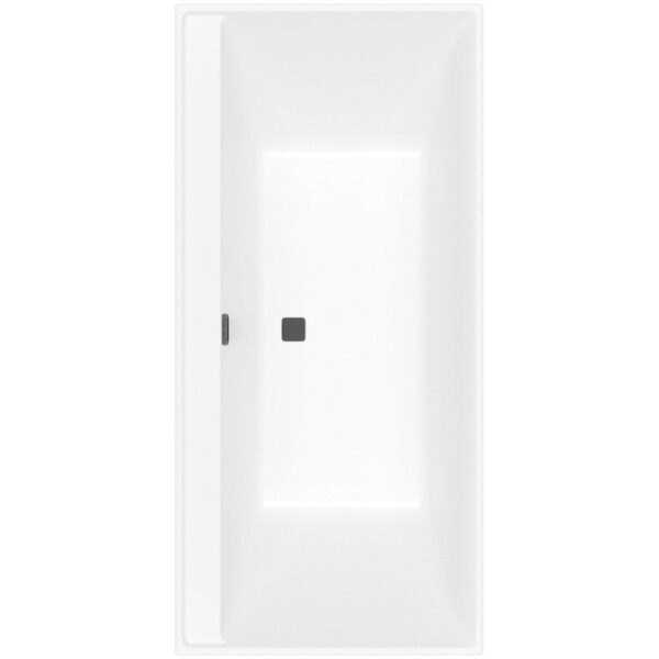 Villeroy & Boch Collaro kunststof inbouw duobad acryl rechthoekig 190x90x47cm mat zwart/stone white UBA199COR2NVRW UBA199COR2NV-RW