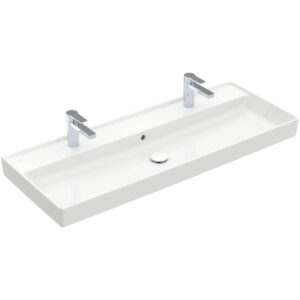 villeroy boch collaro meubelwastafel 120x47cm met overloop 2 kraangaten wit sw358328