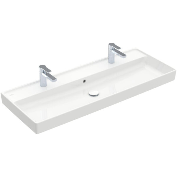 Villeroy & Boch Collaro meubelwastafel 120x47cm met overloop 2 kraangaten wit 4A33C4R1