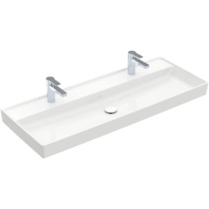 villeroy boch collaro meubelwastafel 120x47cm zonder overloop m. 2 kraangaten wit sw358347