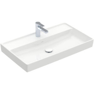 Villeroy & Boch Collaro meubelwastafel 80x47cm zonder overloop 1 kraangat ceramic+ wit 4A3381R1