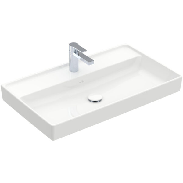 villeroy boch collaro meubelwastafel 80x47cm zonder overloop 1 kraangat ceramic wit sw358375