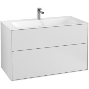 Villeroy & Boch Finion wastafelonderkast 99.6x59.1cm 2 lades White matt F02000MT