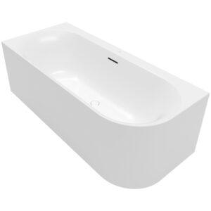 Villeroy & Boch Loop & friends half vrijstaand bad - 180x80cm - hoek links - Acryl Stone White mat UBA180LOF9CL00V-RW