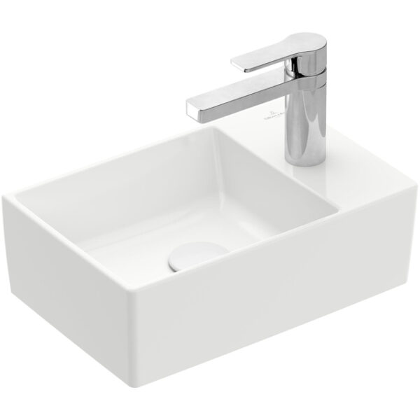 Villeroy & Boch Memento 2.0 fontein onderzijde geslepen 40x26cm zonder overloop 1 kraangat wit 43234G01