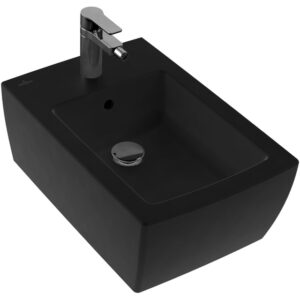 villeroy boch memento 2.0 wandbidet 1 kraangat met overloop 37.5x56cm ebony sw358483