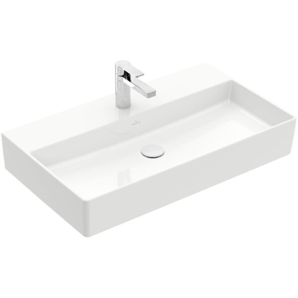 Villeroy & Boch Memento 2.0 wastafel onderzijde geslepen 80x47cm zonder overloop 1 kraangat wit 4A228L01