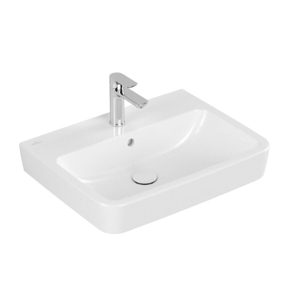 Villeroy & Boch O.novo wastafel 60x46cm met overloop 1 kraangat wit 4A416001