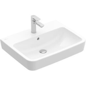 villeroy boch o.novo wastafel 60x46x17.5cm rechthoek 1 kraangat met overloopgat wit alpin glans ceramic sw702126