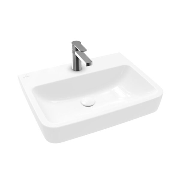 Villeroy & Boch O.novo wastafel onderzijde geslepen 60x46cm m.1 kraangat ceramic+ wit 4A416LR1