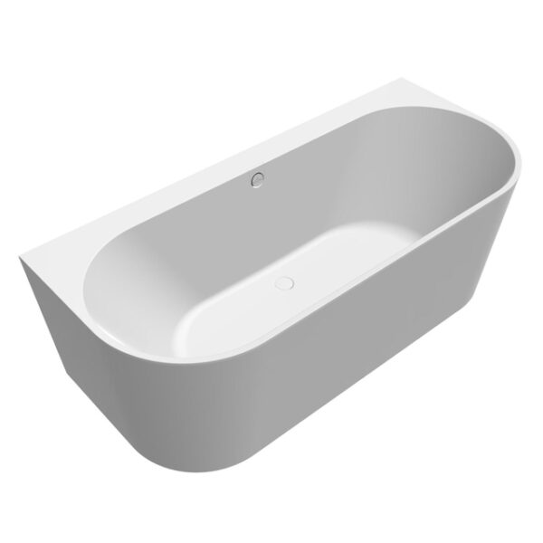 villeroy boch oberon 2.0 halfvrijstaand bad 180x80cm quaryl incl. afvoer overloopcombinatie in chroom en wit mat wit sw454200