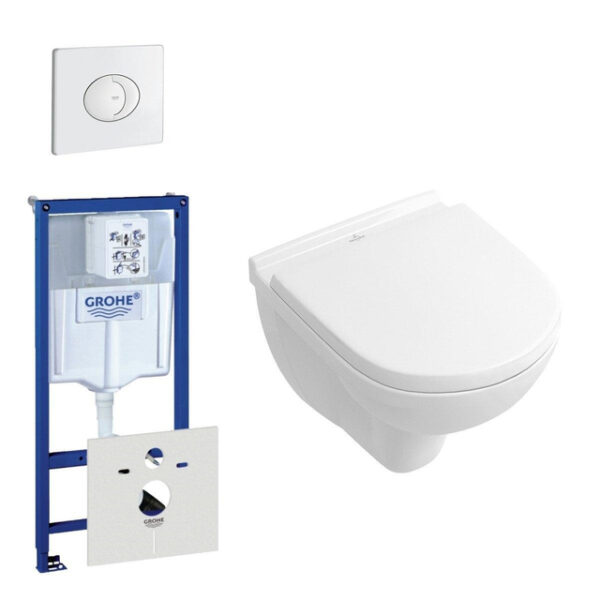 Villeroy & Boch O.novo compact toiletset bestaande uit inbouwreservoir