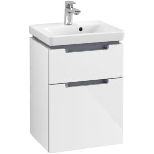 villeroy boch subway 2.0 wastafelonderkast 44x59cm 2 lades glossy white sw479713