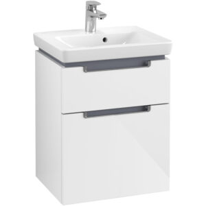 villeroy boch subway 2.0 wastafelonderkast 48.5x59cm 2 lades glossy white sw479810