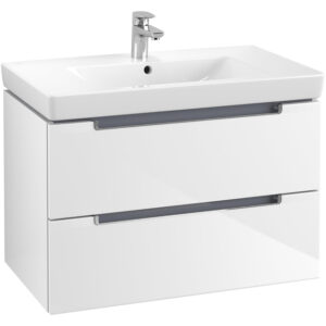 Villeroy & Boch Subway 2.0 wastafelonderkast 78.7x52cm 2 lades Glossy white A69610DH