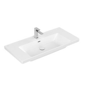 Villeroy & Boch Subway 3.0 meubelwastafel 100cm 1 krgt met overloopC+ stone white 4A70A5RW