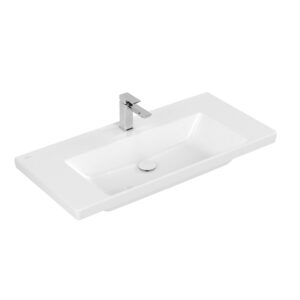 villeroy boch subway 3.0 meubelwastafel 100x47x16.5cm rechthoek 1 kraangat zonder overloopgat wit alpin glans ceramic sw702122