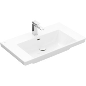 villeroy boch subway 3.0 meubelwastafel 80x47cm 1 kraangat met overloop wit sw641532