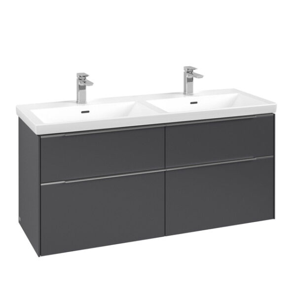 Villeroy & Boch Subway 3.0 wastafelonderkast 127.2x57.9cm 4 lades Graphite C56800VR