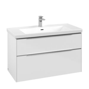 villeroy boch subway 3.0 wastafelonderkast 97.3x57.9cm 2 lades brilliant white sw641686