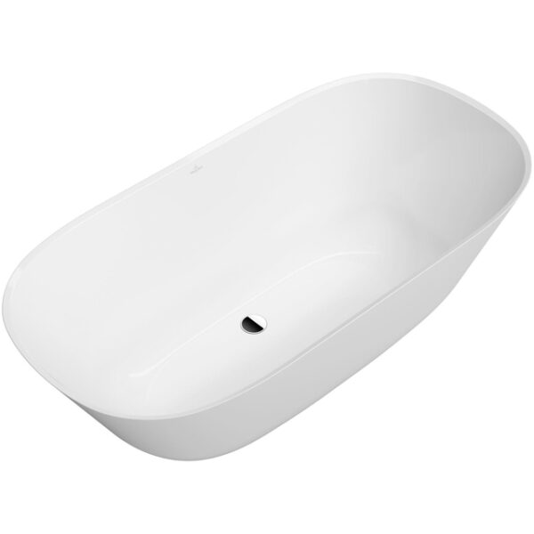 Villeroy & Boch Theano vrijstaand duobad - 155x75cm - kunststof quaryl - ovaal - Mat Wit UBQ155ANH7F200V-RW