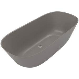 Villeroy & Boch Theano vrijstaand duobad - 175x80cm - kunststof quaryl - ovaal - mat grijs UBQ175ANH7F200V-3S