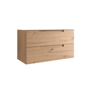 Adema Prime Balance Wastafelonderkast - 100x55x44.9cm - 2 lades - Geintegreerde greep - MDF - Rustiek Eiken 074820/RC